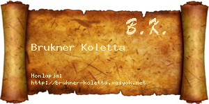 Brukner Koletta névjegykártya
